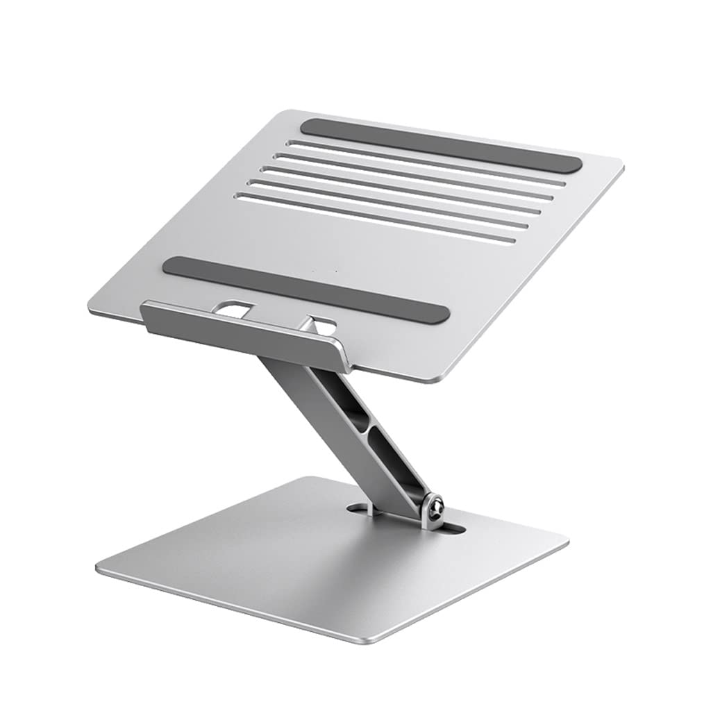 Support ordinateur portable pliable en aluminium silver avec rehausseur vertical