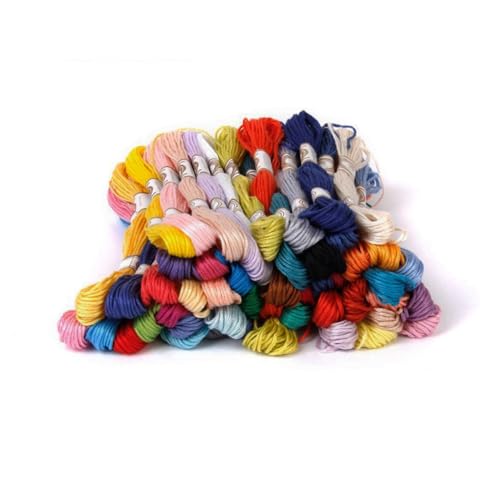 Fils à broder en coton double mercerisé pour point de croix et couture créative multicolore