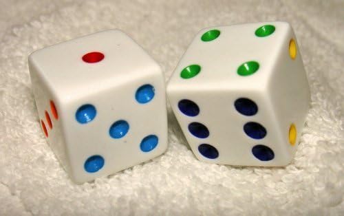 Large 3/4" Multi-Colored Opaque Dice Pair