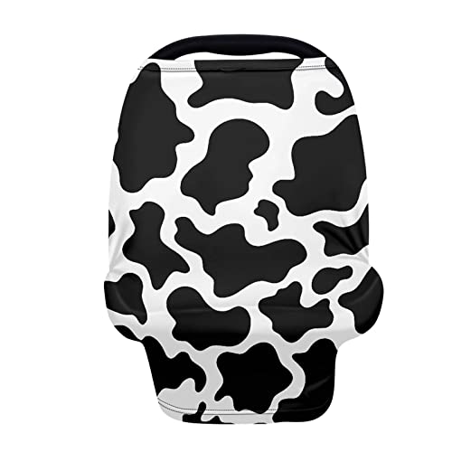 Image of Forchrinse Cow Car Seat Cover for Babies,Soft and Breathable Breastfeeding Nursing Cover Infant Carseat Canopy Stroller Cover