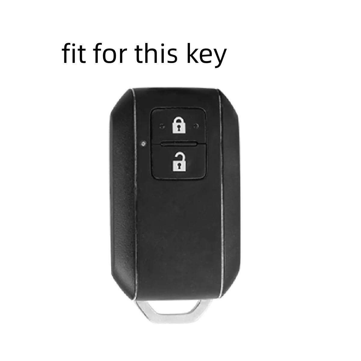 Guscio di copertura per chiave auto in fibra di carbonio a 2 pulsanti per Suzuki per Swift Maruti Dzire Ertiga Wagon R Monopoly Key Fob Cover per chiave auto(Silver black)