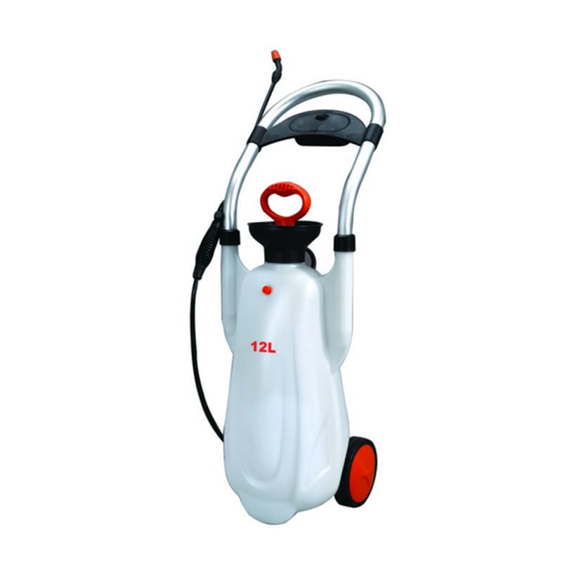 Pulvérisateur sur Roues avec Lance Télescopique - pour Travaux, Entretien de la Maison et du Jardin - Capacité 12 litres - Peut Traiter 1000 m²