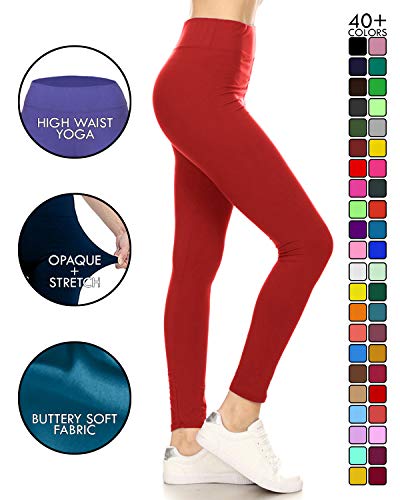 Image of Leggings Depot High Waisted Leggings for Women Buttery Smooth & Soft Women's Solid Yoga - Reg, Plus, 1X3X, 3X5X