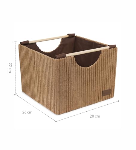 Image of OBSESSIONS Compact and Durable Set of 2 Foldable Laundry Baskets ? Maximize Space with Multi-Storage Design, Easy to Use and Travel-Friendly, Camel Color,Dimensions (W)32 x (L)33 x (H)24 cm