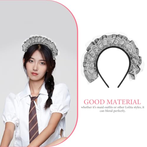 HAPINARY Serrage-tête en Dentelle Lolita Noir Design Unique et Matériau Confortable pour Cosplay et Fêtes, Accessoire Cheveux Élégant pour Femmes et Filles – vue 8