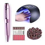 MelodySusie Portable Electric Nail Drill, UV LED Nail Lamp 48W Nail Dryer LG Chips, Touch Control UV...