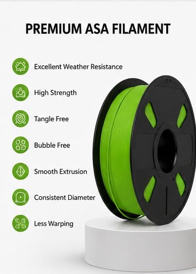 Image of PLA 3D Printer Filament 1.75mm, 1kg Spool (2.2 lbs) - UV /Heat /Weather Resistant, Strong Layer Bonding, Smooth Printing, Low Odor, Outdoor Functional Prototypes, FDM Compatible (Hunter Green, 1 kg)