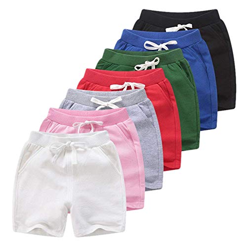 PTPUKE Toddler Kids Solid Cotton Comfort Soft Baby Sport Jogger Shorts Boys Girls Casual Pants3