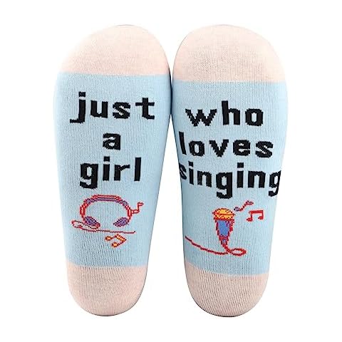 MBMSO 2 Pairs Just Who Loves Singing Socks Music Singer Gift for Music Lover Socks for Musician Singing Teachers Gift (Singing Socks) Cover