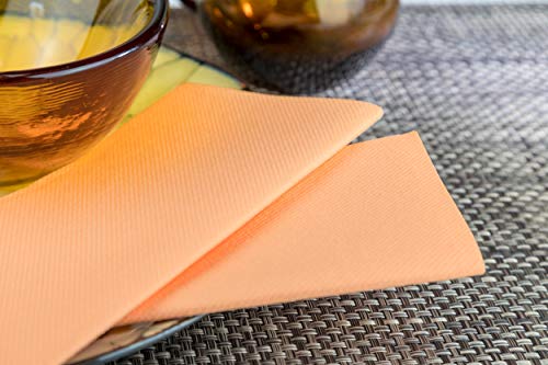 Simulinen Colored Disposable Dinner Napkins – Decorative, Linen-Feel, Elegant & Cloth-Like – Apricot / Peach - Absorbent & Durable - Weddings, Parties And Holidays! – Perfect Size: 16"X16" Box Of 50 #TOP3