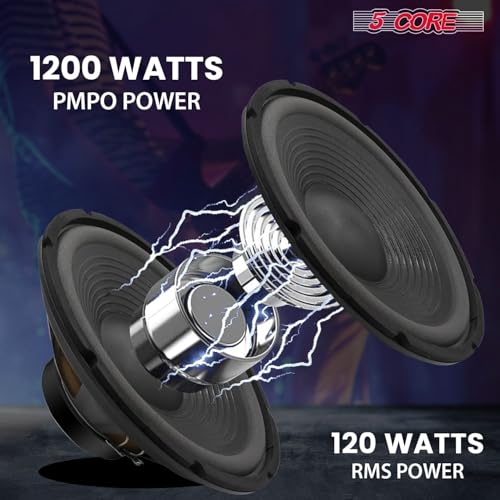 Image of 5 CORE 12 Inch Guitar Speaker 200W Peak 100W RMS 8 Ohm Amp Speaker Replacement for Guitar Amplifier Cabinets with 2 Inch Voice Coil & 30 Oz Magnet - SP 12120 8OHM GTR