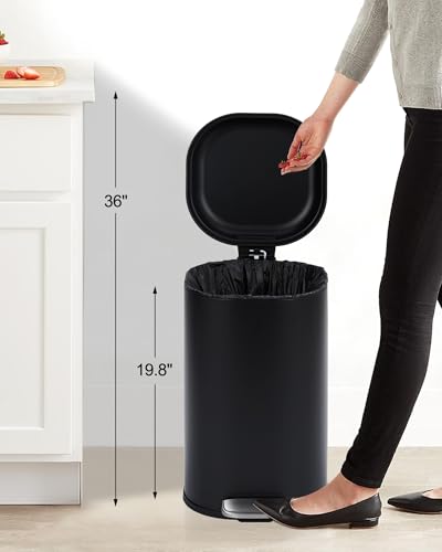 Bote de basura rectangular de acero inoxidable de 30L negro miniatura 6