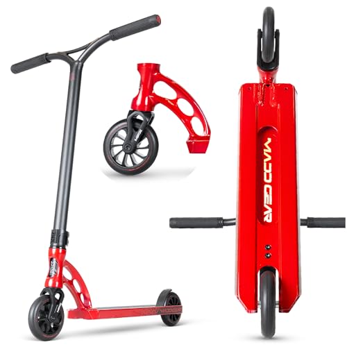 Madd Gear Patinete Origin Pro para adolescentes y niños, cubierta de aleación ligera, barra de mango de aluminio, patinete para todos los niveles de habilidad (Origin 450, rojo sangre)