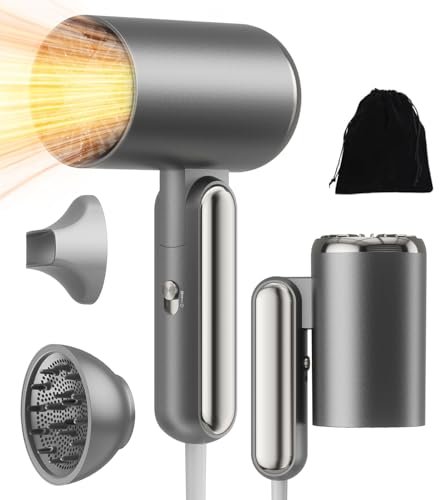 1800W Asciugacapelli Professionale con Diffusore e Concentratori, Atopskins Phon da Viaggio Phon Capelli Professionale con 2 Velocita, 200 Milioni di Asciugacapelli Ionico, per Salone e Casa,Spazzola