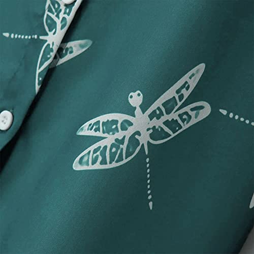 Short Sleeve Floral Tops for Women Summer Flower Printed V Neck Tshirts Button Down Tops Dressy Casual3