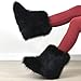 qenqenr Fashion Fur Boots,Flat Heel Comfy Plush Warm Snow Booties,2025 Winter Outdoors Furry Boots,Mid-Calf Faux fur Boot for Women.