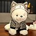 RJGLKS Kawaii poméranien Chien en Peluche Filles Mignon poupée en Peluche Simulation Animaux de Compagnie Cadeau de Jour d'anniversaire pour Les Enfants 25 CM Gris