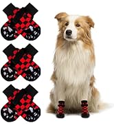 NeuWee 3 Paar Indoor Anti-Rutsch Socken für Hunde, Hundesocken Anti Rutsch, Weihnachtssocken für ...