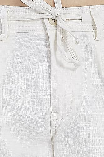 Image of DIVISIVE Men's Relaxed Fit Front Pleated Cotton Linen Blend Trousers