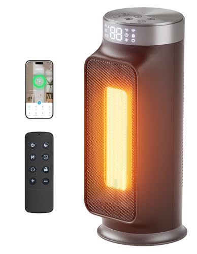 1500W Space Heaters for Indoor Use, Smart PTC Electric Heater with Wifi/App & Remote Control, 24H...