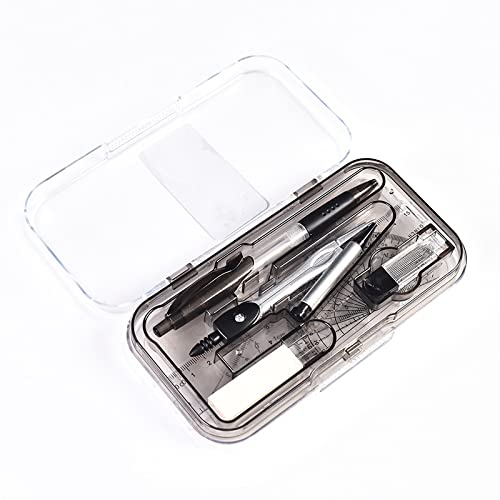 Ensembles de Géométrie de 8 Pièces - SHILIPAIJC Géométrie Dessins Compas Ensemble de Règle Protractor pour Mathématiques géométriques de base - Outils de Géométrie pour les élèves Dessins Techniques Cover