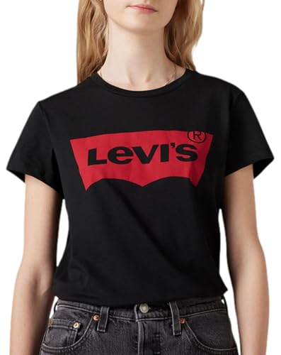 Levi's The Perfect Tee , Large Batwing Logo, Camiseta, Mujer, Mineral Black, M