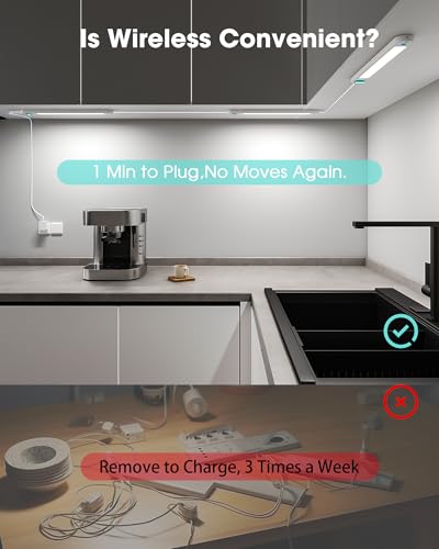 Image of ASOKO Under Cabinet Lights, Motion Sensor Lights Plug in, Warm 2700k Dimmable Wired Closet Lights 3 Pack