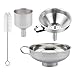 WingFly Imbuto in Acciaio Inox,Imbuto da Cucina con Maniglia e Filtro per la Cottura,Oli Essenziali,Riempimento a Fiasco,Trasferimento di Liquidi,Filtro a Rete Jam Straining Filtro