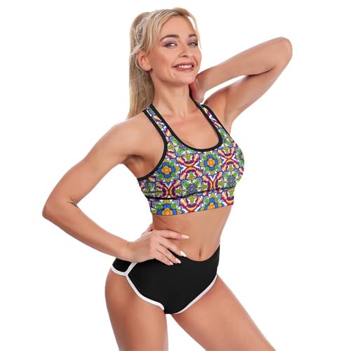 Image of Womens Comfortable Sports Bra Workout Tank Tops Racerback Fitness Gym Bra for Yoga Running