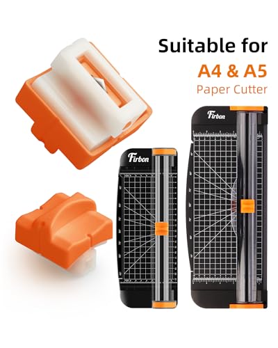 firbon 2pcs refill blades for a4 a5 paper cutter spring-loaded safeguard design replacement blade for paper trimmers orange