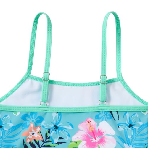 Image of Funnycokid Girls Swimsuit 3 Pieces Long Sleeve Rash Guard Set Tankini Bathing Suits Summer Kids Swimwear 3-10 Years