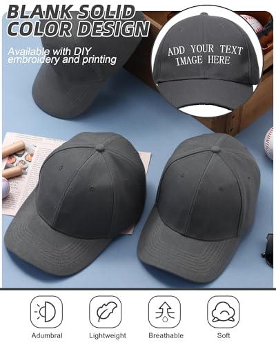Image of Handepo 24 Pcs Blank Baseball Caps Adjustable Back Strap Unisex Blank Design Caps Plain Unisex Hats for Men Women