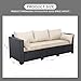 Rattaner Patio Furniture 3-seat Sofa Wicker Outdoor Furniture Outdoor Couch Deep Seat Hight Backrest Waterproof Cover Anti-Slip Cushions, Khaki