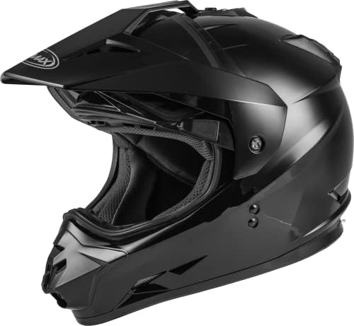 GMAX GM-11 Dual Sport Helmet (Black, Medium)