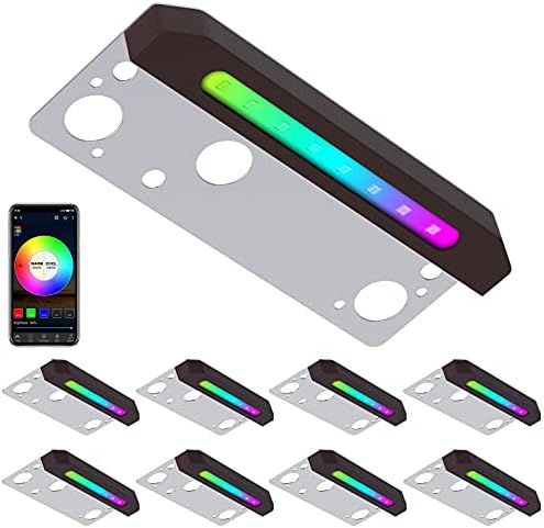 Woark 8-Pack Smart Hardscape Lighting, Retaining Wall Lights, 1.5W 7 Inch, IP65 Waterproof Step Light, 12V Low Voltage AC/DC, Soft White 2700K, Compatible with Alexa & Google Assistant