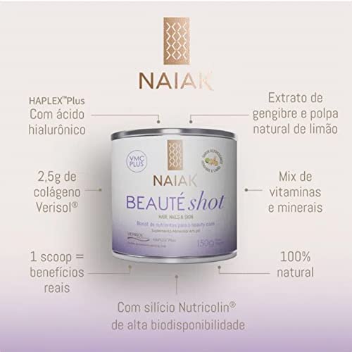 Beauté Shot, nutrientes para cabelo unhas e pele, 150g, Naiak