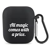 All Magic Comes with A Price Funny Compatible with Airpods 1 2 Case Full Protective Cover Skin with Keychain Black-Style
