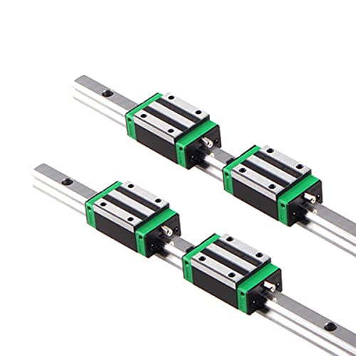 HGR15 Rail de guidage linéaire 1500 mm + 4 blocs de roulement - Glissière linéaire de précision pour routeurs CNC à faire soi-même, tours, fraises - Système de contrôle de mouvement haute performance