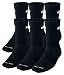Nike Unisex Dri-Fit Crew 6-Pair Pack Black/(White) LG (Men's Shoe 8-12, Women's Shoe 10-13)
