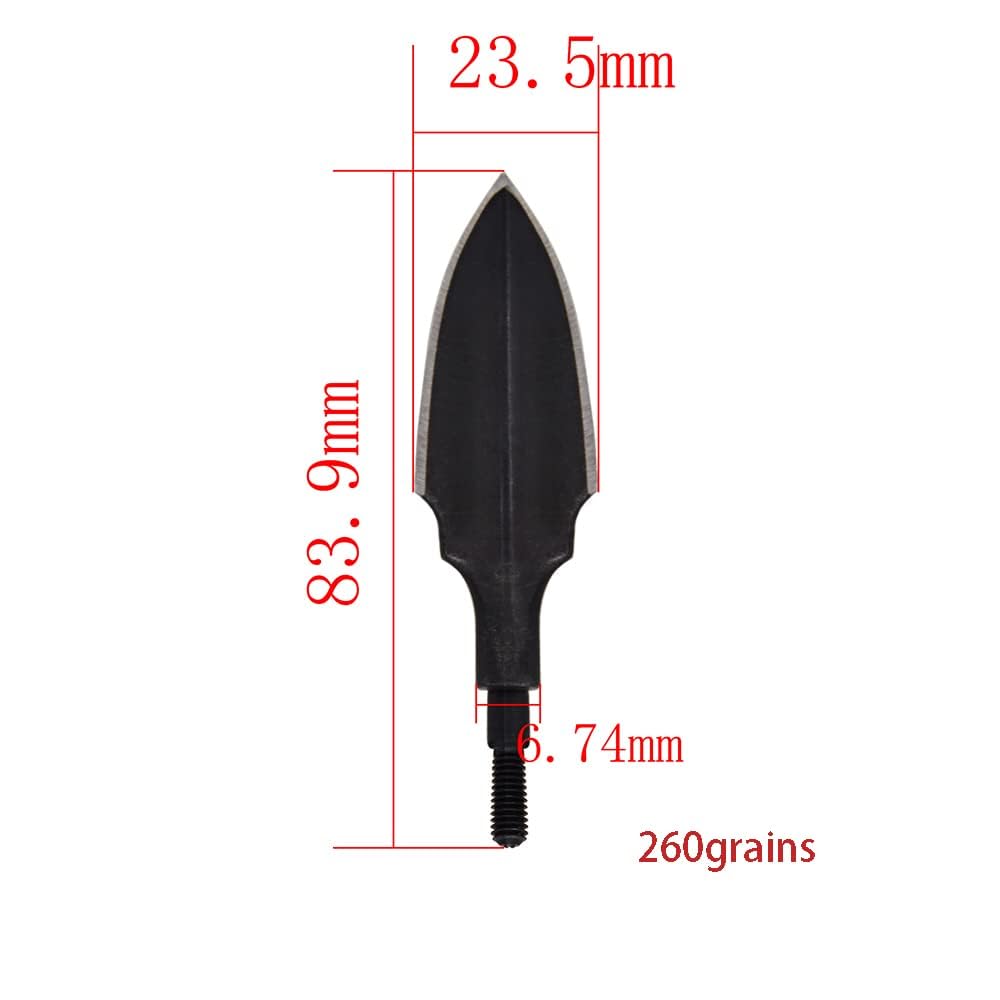 6/12 punte di freccia Broadheads nere punte di freccia da caccia tradizionali per arco e balestra (6 pezzi, stile 3)