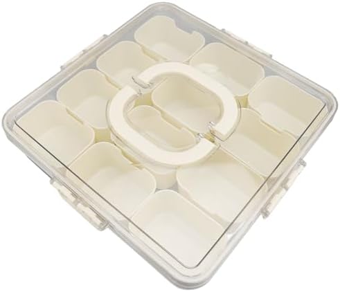 Akozon Bandeja de Servicio Dividida con de Tapa - Caja de Bocadil...