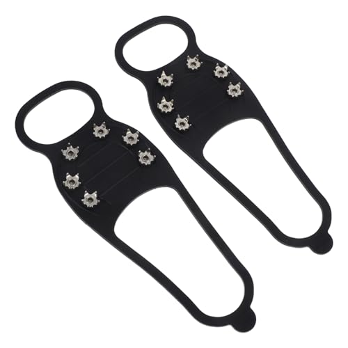VICASKY 1Pair Outdoor Crampons for Hiking Teeth Skid Ice Grips for Boots Shoes Durable Silicone Spikes for Climbing Snow and Ice Fishing All