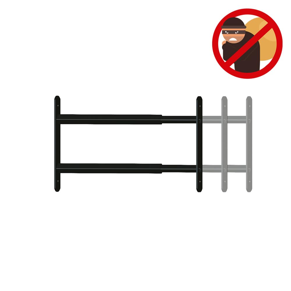GRILLE DE DEFENSE EXTENSIBLE 2 barreaux 48 à 90cm noir