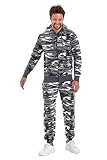 Crazy Age Herren Sportanzug Freizeitanzug Camouflage Army Millitär Übergrößen bis 10XL Kapuzenjacke+Sporthose(RT-AN-404-Metro-8XL)