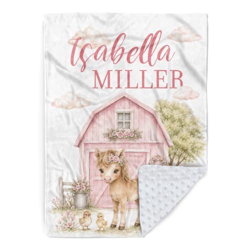 Image of Personalized Baby Blanket for Girls, Custom Nursery Blanket with Name, 30 x 40 Inch Soft Minky Blanket for Baby Toddlers, Newborn Print 14