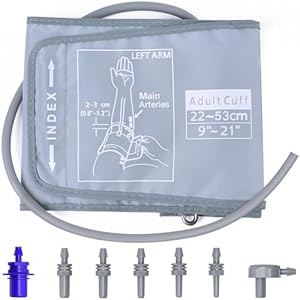 AILE Extra Large Blood Pressure Cuff : Universal 9-21″ XL Blood Pressure Cuff for Big Arm, Widely Applicable to Automatic Upper Arm Blood Pressure Monitor, Adjustable, Soft, Comfortable