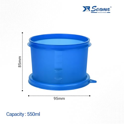 Image of Seama Flourax Airtight Food Storage Containers 550 ML (6 Pack) | BPA Free Food Grade Plastic | Leak Proof & Stackable Kitchen Storage Containers | Microwave & Dishwasher Safe Pantry Organizer