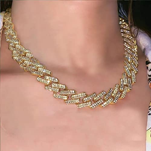 Uiouio 2 Pezzi Hip Hop Diamantate Collana, Miami