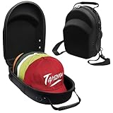 JIDSPWLS Hard Hat Travel Case for Baseball Caps 1 Piece Black - Hat Protector with Handle, Adjustable Shoulder Strap & Luggage Strap, Stores 6 Hats for Travel, Home, Gifts
