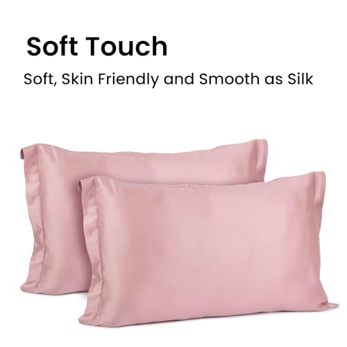 Image of Mush Bamboo Solid Pillow Cover Set of 2|400 TC|100% Bamboo Pillow Cover for Hair&Skin|Breathable,Silky Soft&Envelope Pillowcases for Hot Sleepers&Night Sweats|17 inchX 27 inch (Lavender Haze,King)